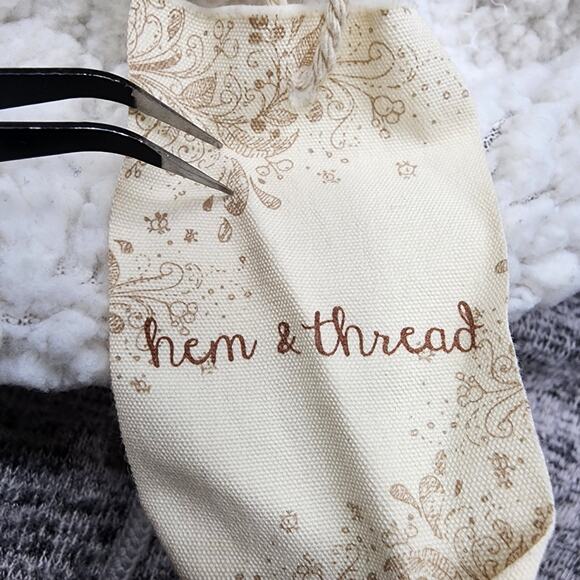 NEW Hem & Thread Sweater Womens M Gray Sherpa Lined Funnel Neck Lightweight - Picture 5 of 10